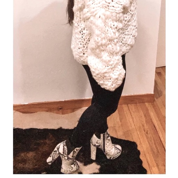 Nordstrom White Snakeskin Platform Heels - Picture 6 of 6